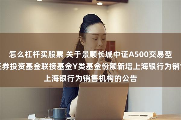 怎么杠杆买股票 关于景顺长城中证A500交易型开放式指数证券投资基金联接基金Y类基金份额新增上海银行为销售机构的公告