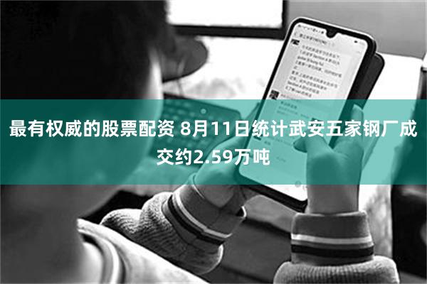 最有权威的股票配资 8月11日统计武安五家钢厂成交约2.59万吨