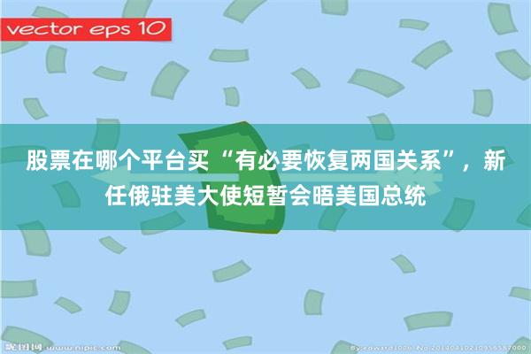 股票在哪个平台买 “有必要恢复两国关系”，新任俄驻美大使短暂会晤美国总统