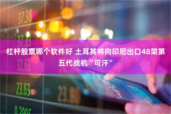 杠杆股票哪个软件好 土耳其将向印尼出口48架第五代战机“可汗”