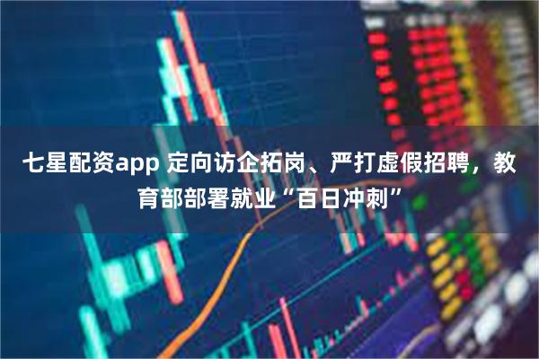 七星配资app 定向访企拓岗、严打虚假招聘，教育部部署就业“百日冲刺”