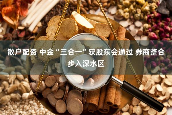 散户配资 中金“三合一”获股东会通过 券商整合步入深水区