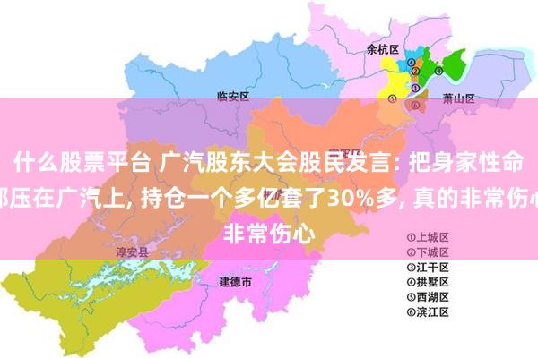 什么股票平台 广汽股东大会股民发言: 把身家性命都压在广汽上, 持仓一个多亿套了30%多, 真的非常伤心