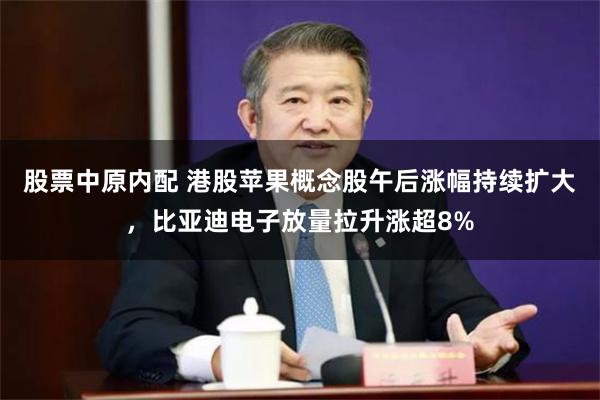 股票中原内配 港股苹果概念股午后涨幅持续扩大，比亚迪电子放量拉升涨超8%