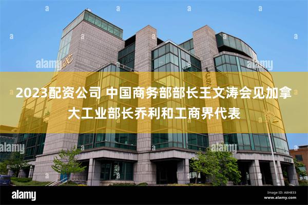 2023配资公司 中国商务部部长王文涛会见加拿大工业部长乔利和工商界代表