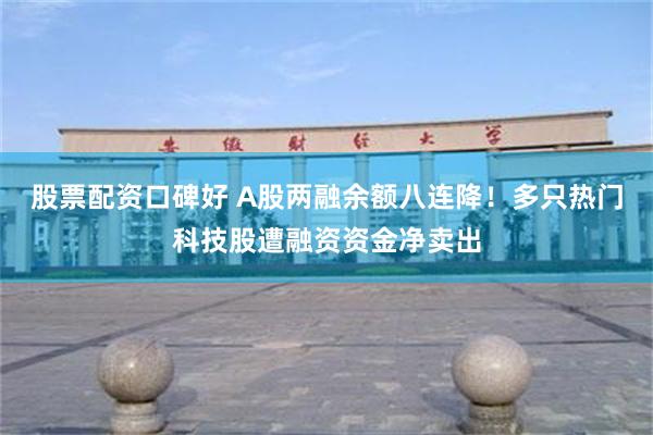 股票配资口碑好 A股两融余额八连降！多只热门科技股遭融资资金净卖出