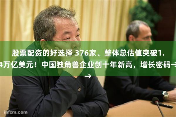 股票配资的好选择 376家、整体总估值突破1.4万亿美元！中国独角兽企业创十年新高，增长密码→
