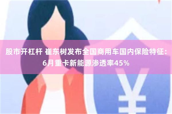 股市开杠杆 崔东树发布全国商用车国内保险特征:6月重卡新能源渗透率45%