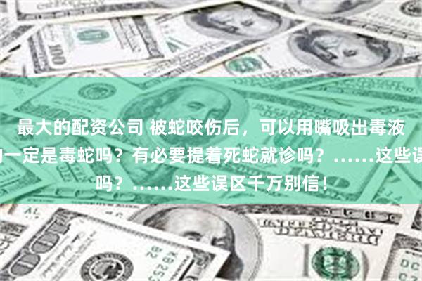 最大的配资公司 被蛇咬伤后，可以用嘴吸出毒液吗？三角头的一定是毒蛇吗？有必要提着死蛇就诊吗？……这些误区千万别信！