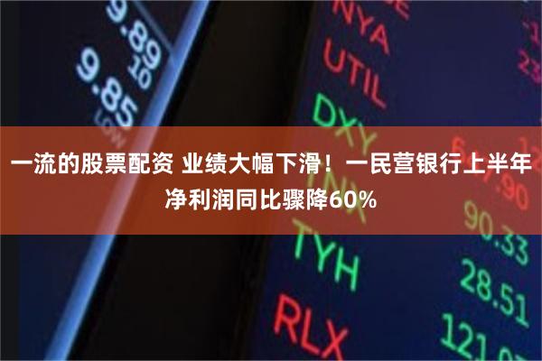 一流的股票配资 业绩大幅下滑!一民营银行上半年净利润同比骤降60%
