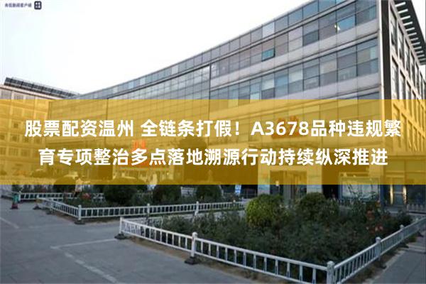 股票配资温州 全链条打假！A3678品种违规繁育专项整治多点落地溯源行动持续纵深推进