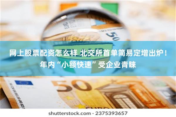 网上股票配资怎么样 北交所首单简易定增出炉！年内“小额快速”受企业青睐