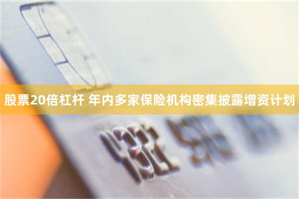 股票20倍杠杆 年内多家保险机构密集披露增资计划